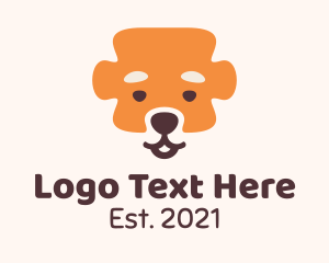 Learning Center - Dog Puzzle Piece logo design