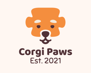 Corgi - Dog Puzzle Piece logo design