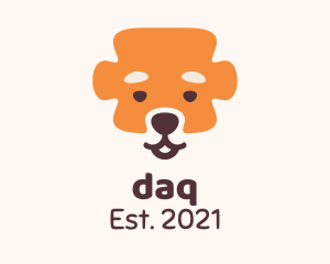 Learning - Dog Puzzle Piece logo design