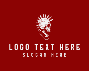 Sign Of The Horns - Punk Rock Skull logo design