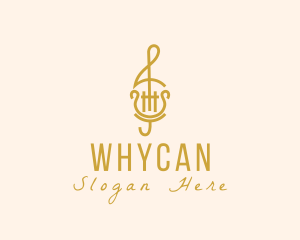 Treble Clef Harp Lyre Logo