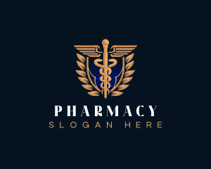 Pharmacy Medical Caduceus logo design