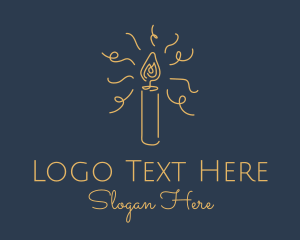 Commemoration - Yellow Candle Spark logo design