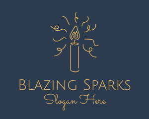 Yellow Candle Spark logo design