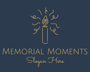 Commemoration - Yellow Candle Spark logo design