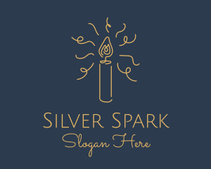 Yellow Candle Spark logo design