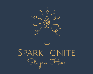 Yellow Candle Spark logo design