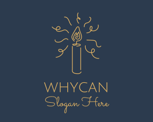Votive Candle - Yellow Candle Spark logo design