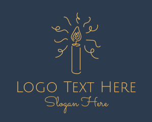 Lenten - Yellow Candle Spark logo design