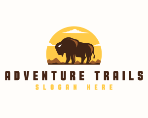 Bison Outdoor Mountain logo design