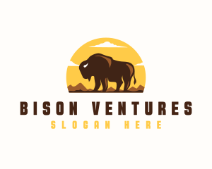 Bison Outdoor Mountain logo design