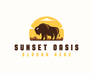 Bison Outdoor Mountain logo design