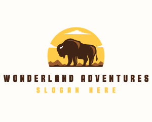 Bison Outdoor Mountain logo design