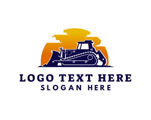 Digger - Industrial Bulldozer Machinery logo design