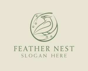 Green Lark Bird logo design