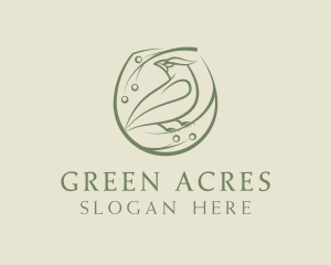 Green Lark Bird logo design