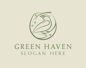 Green Lark Bird logo design