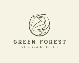 Green Lark Bird logo design