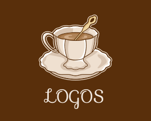 Teahouse - Elegant Coffee Cup logo design