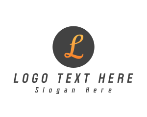 Initial - Orange Curvy Lettermark logo design