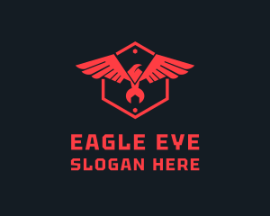 Eagle Wrench Wings logo design