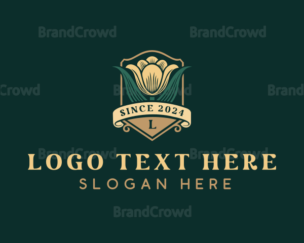 Floral Tulips Garden Logo