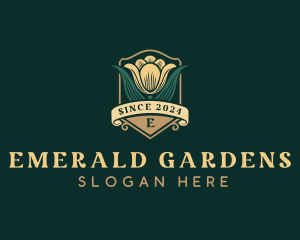 Floral Tulips Garden logo design