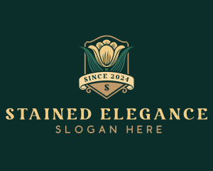 Floral Tulips Garden logo design