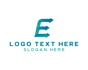 Travel - Investment Arrow Letter E logo design