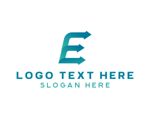 Travel Agency - Investment Arrow Letter E logo design
