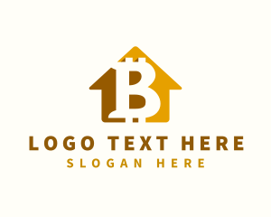 Crypto - Bitcoin Crypto House logo design