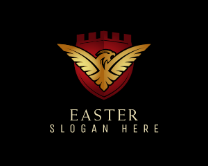 Hawk - Golden Eagle Shield logo design