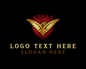 Avian - Golden Eagle Shield logo design