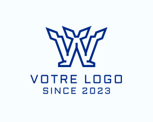 Letter W - Minimalist Tech Gaming Letter W logo design