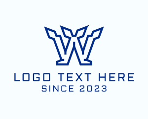Clan - Minimalist Tech Gaming Letter W logo design