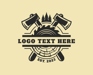 Logger - Axe Saw Blade Carpentry logo design