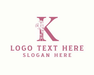 Floral Garden Letter K Logo