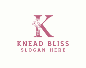 Floral Garden Letter K logo design