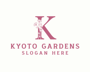 Floral Garden Letter K logo design