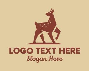 Deer Horns - Brown Forest Deer Fawn logo design