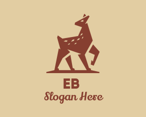 Geometric - Brown Forest Deer Fawn logo design