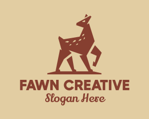 Fawn - Brown Forest Deer Fawn logo design