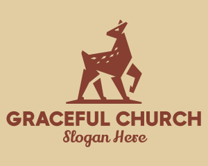 Brown Forest Deer Fawn logo design