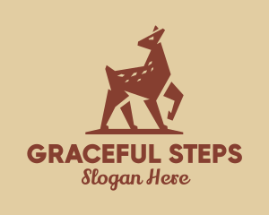 Brown Forest Deer Fawn logo design