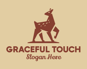 Brown Forest Deer Fawn logo design