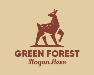 Brown Forest Deer Fawn logo design