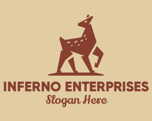 Brown Forest Deer Fawn logo design