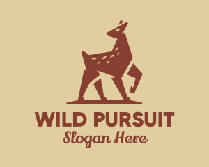 Hunting - Brown Forest Deer Fawn logo design