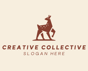 Brown Forest Deer Fawn logo design