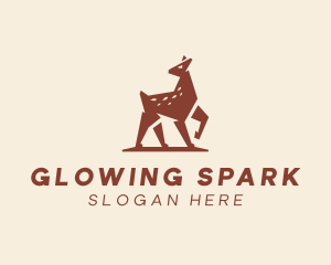 Brown Forest Deer Fawn logo design